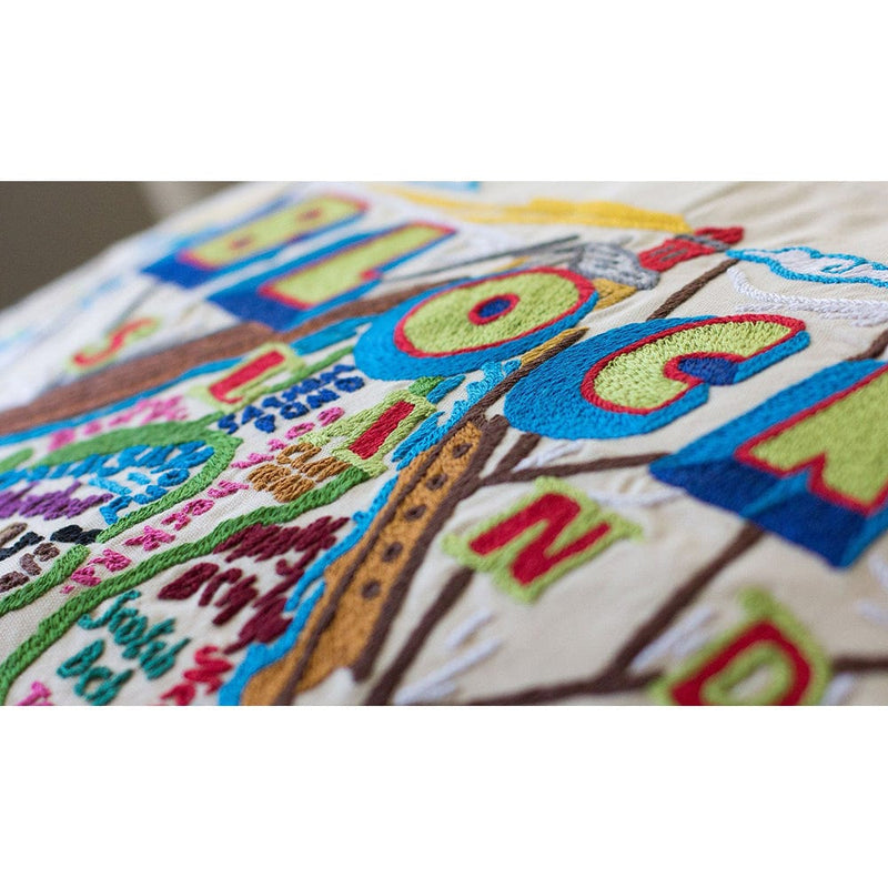 Quirks! Pillows Block Island Hand-Embroidered Pillow