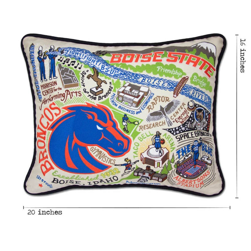 Quirks! Pillows Boise State University Collegiate Embroidered Pillow by CatStudio