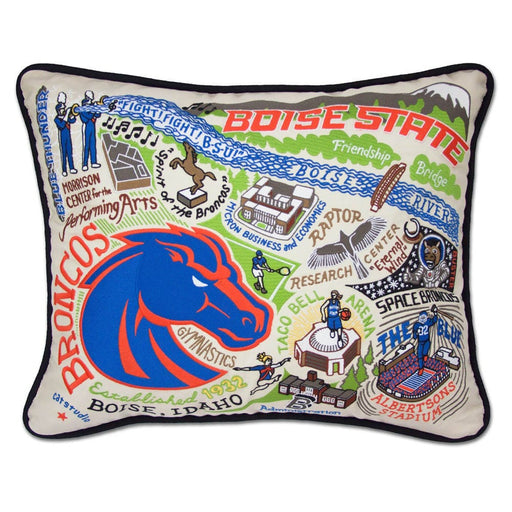 Quirks! Pillows Boise State University Collegiate Embroidered Pillow by CatStudio