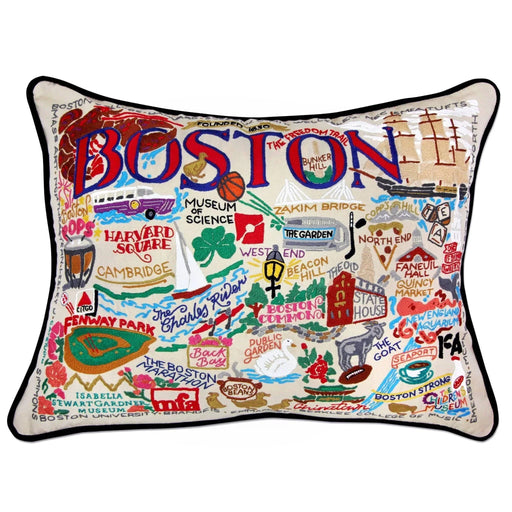 Quirks! Pillows Boston Hand-Embroidered Pillow