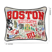 Quirks! Pillows Boston University Collegiate Embroidered Pillow by CatStudio