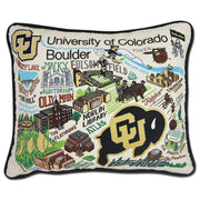 Quirks! Pillows Boulder, University of Colorado Collegiate Embroidered Pillow by CatStudio