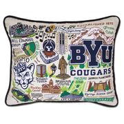 Quirks! Pillows Brigham Young University (BYU) Collegiate Hand-Embroidered Pillow