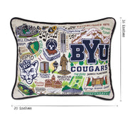Quirks! Pillows Brigham Young University (BYU) Collegiate Hand-Embroidered Pillow