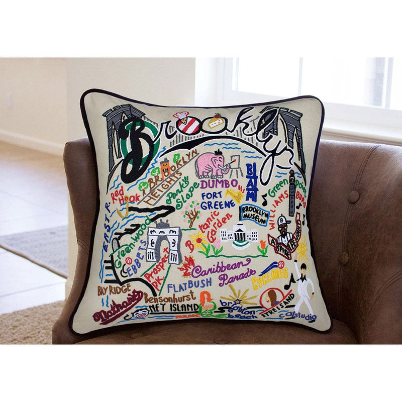 Quirks! Pillows Brooklyn Hand-Embroidered Pillow