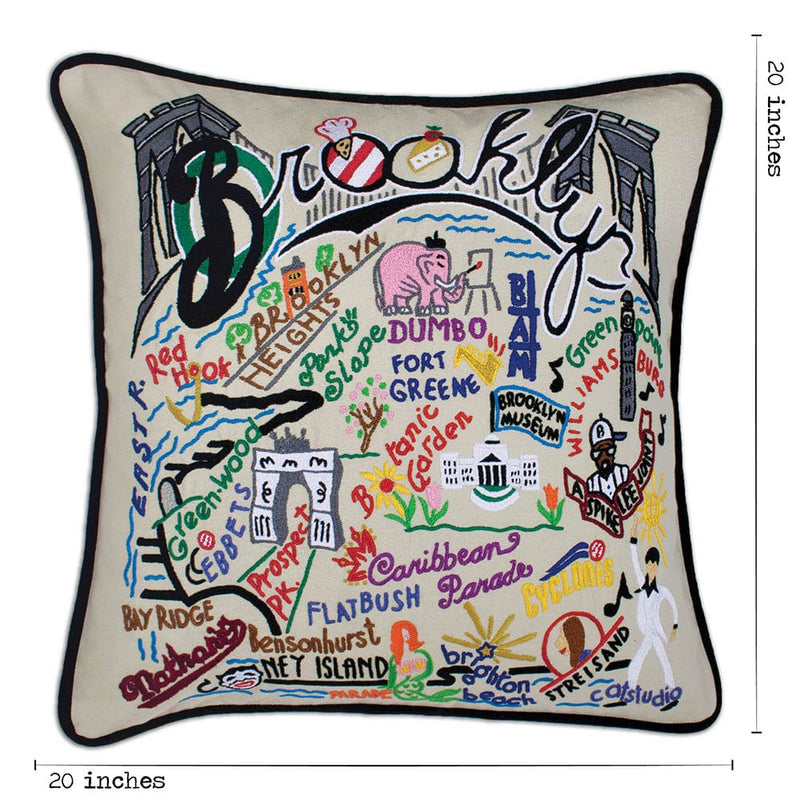 Quirks! Pillows Brooklyn Hand-Embroidered Pillow
