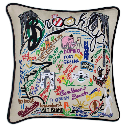 Quirks! Pillows Brooklyn Hand-Embroidered Pillow