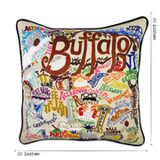 Quirks! Pillows Buffalo Hand-Embroidered Pillow by CatStudio