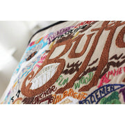 Quirks! Pillows Buffalo Hand-Embroidered Pillow by CatStudio