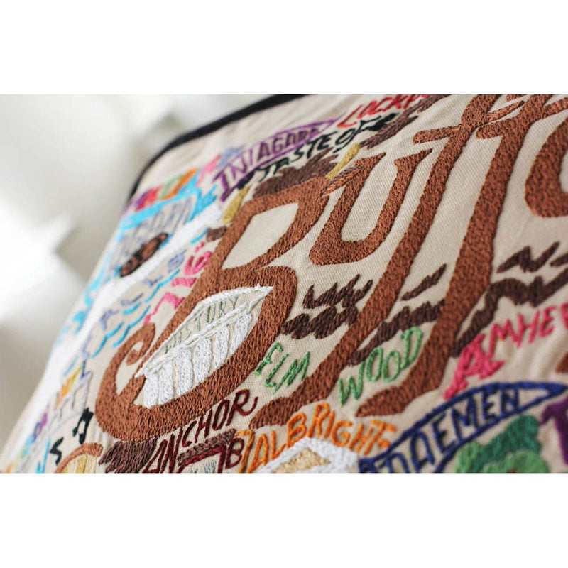 Quirks! Pillows Buffalo Hand-Embroidered Pillow by CatStudio