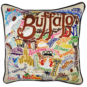 Quirks! Pillows Buffalo Hand-Embroidered Pillow by CatStudio