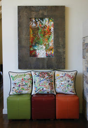 Quirks! Pillows California Hand-Embroidered Pillow