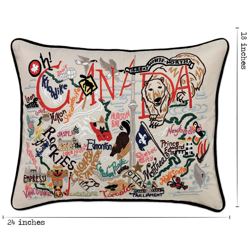Quirks! Pillows Canada Hand-Embroidered Pillow