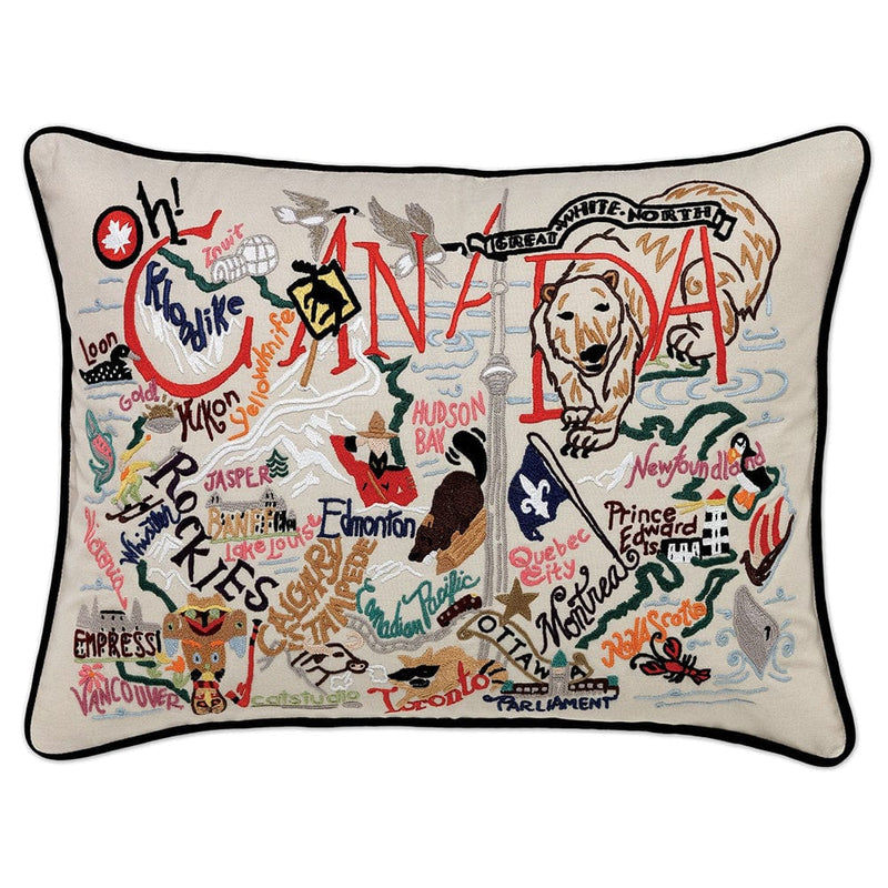 Quirks! Pillows Canada Hand-Embroidered Pillow