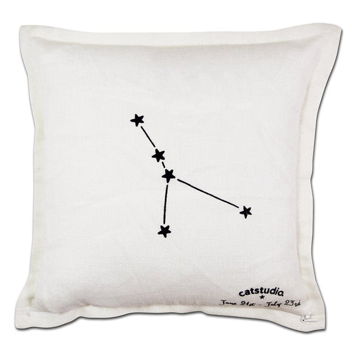 Quirks! Pillows Cancer Astrology Hand-Embroidered Pillow by Cat Studio