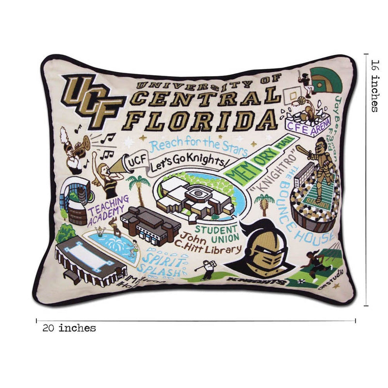Quirks! Pillows Central Florida, University of Collegiate Embroidered Pillow by CatStudio