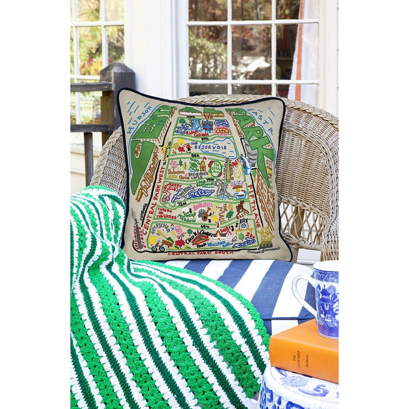 Quirks! Pillows Central Park Hand-Embroidered Pillow
