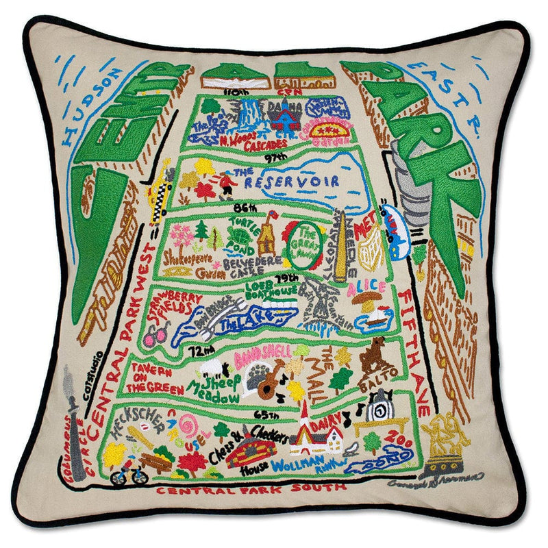 Quirks! Pillows Central Park Hand-Embroidered Pillow