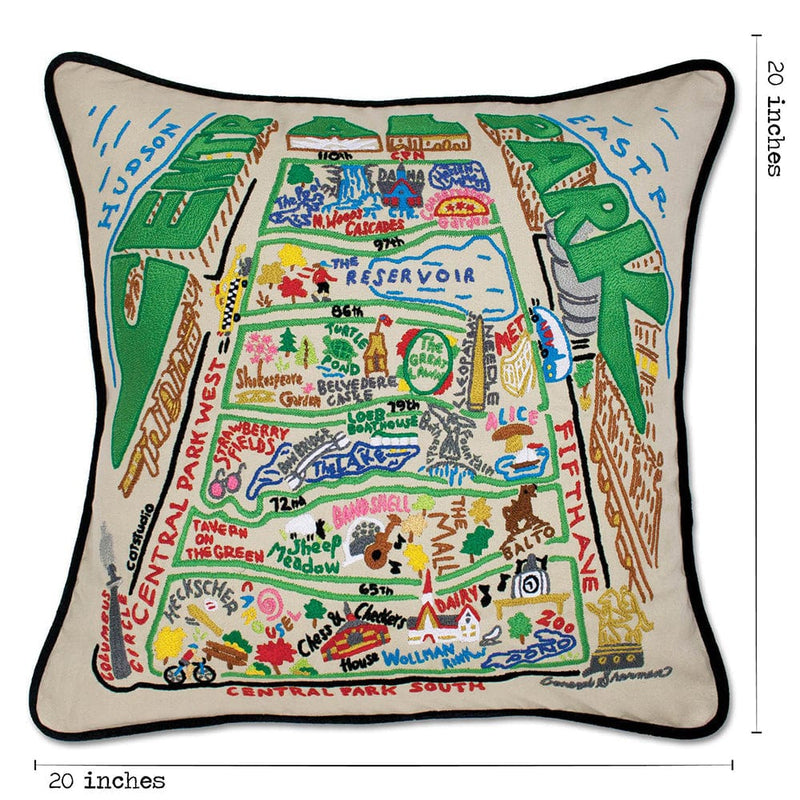 Quirks! Pillows Central Park Hand-Embroidered Pillow