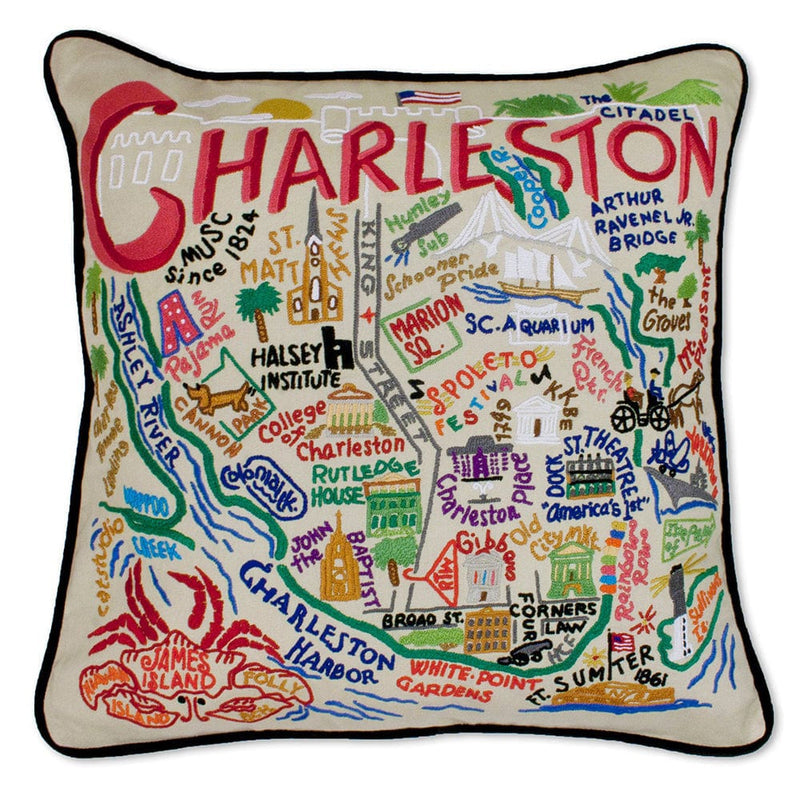 Quirks! Pillows Charleston Hand-Embroidered Pillow