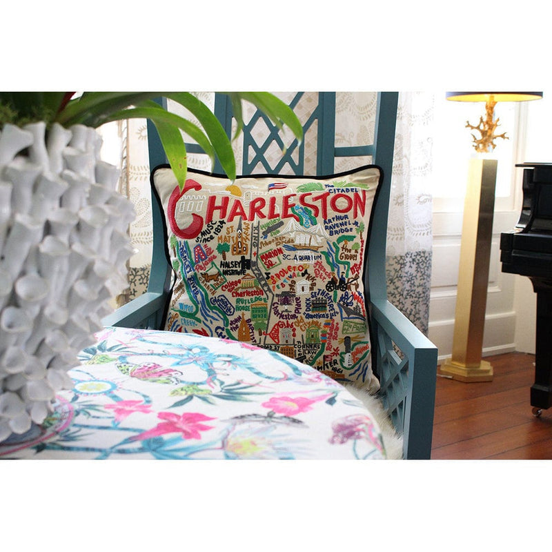 Quirks! Pillows Charleston Hand-Embroidered Pillow