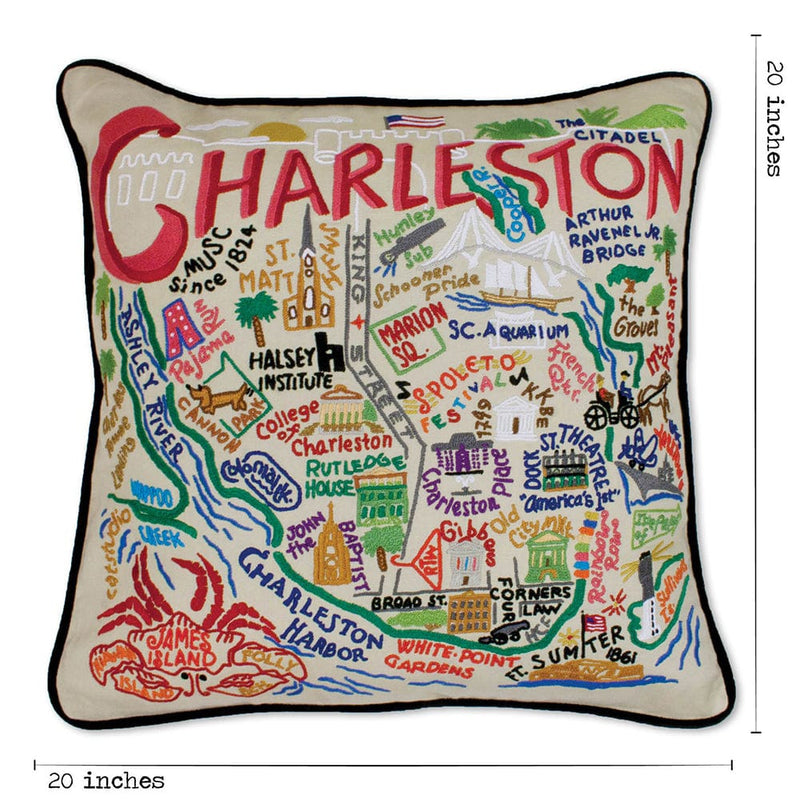 Quirks! Pillows Charleston Hand-Embroidered Pillow