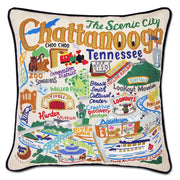 Quirks! Pillows Chattanooga Hand-Embroidered Pillow by CatStudio