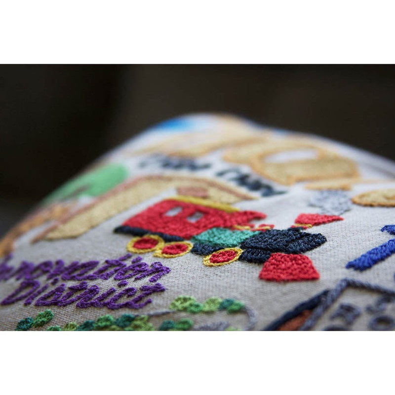 Quirks! Pillows Chattanooga Hand-Embroidered Pillow by CatStudio