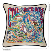 Quirks! Pillows Chesapeake Bay Hand-Embroidered Pillow