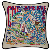 Quirks! Pillows Chesapeake Bay Hand-Embroidered Pillow