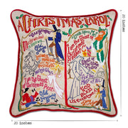 Quirks! Pillows Christmas Carol Hand-Embroidered Pillow by Cat Studio
