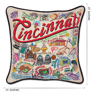 Quirks! Pillows Cincinnati Hand-Embroidered Pillow