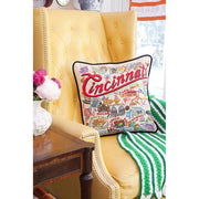 Quirks! Pillows Cincinnati Hand-Embroidered Pillow
