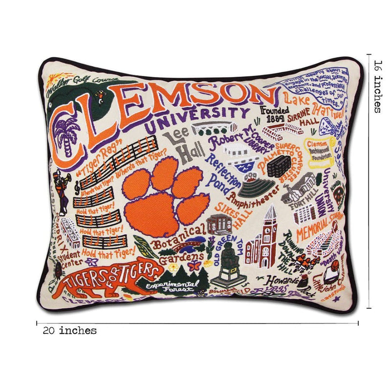 Quirks! Pillows Clemson University Collegiate Hand-Embroidered Pillow