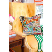 Quirks! Pillows Cleveland Hand-Embroidered Pillow