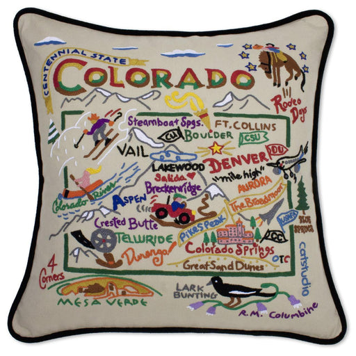 Quirks! Pillows Colorado Hand-Embroidered Pillow