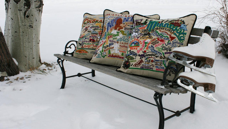 Quirks! Pillows Colorado Hand-Embroidered Pillow