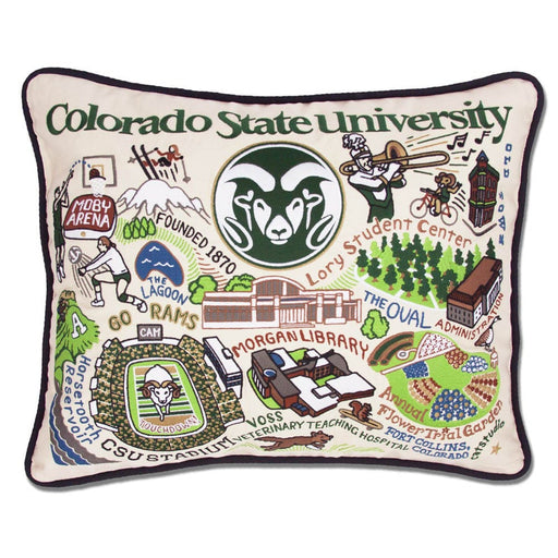 Quirks! Pillows Colorado State University Collegiate Embroidered Pillow by CatStudio