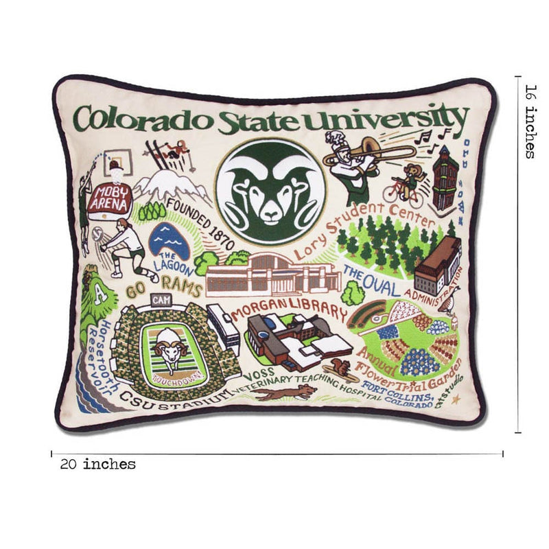 Quirks! Pillows Colorado State University Collegiate Embroidered Pillow by CatStudio