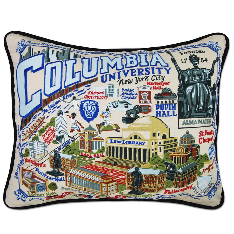 Quirks! Pillows Columbia University Collegiate Embroidered Pillow by CatStudio