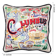 Quirks! Pillows Columbus Hand-Embroidered Pillow