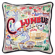 Quirks! Pillows Columbus Hand-Embroidered Pillow