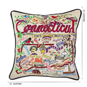 Quirks! Pillows Connecticut Hand-Embroidered Pillow