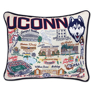 Quirks! Pillows Connecticut, University of Collegiate Embroidered Pillow by CatStudio