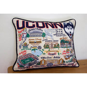 Quirks! Pillows Connecticut, University of Collegiate Embroidered Pillow by CatStudio