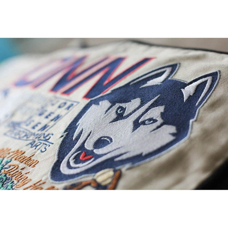 Quirks! Pillows Connecticut, University of Collegiate Embroidered Pillow by CatStudio
