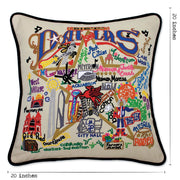 Quirks! Pillows Dallas Hand-Embroidered Pillow