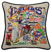 Quirks! Pillows Dallas Hand-Embroidered Pillow