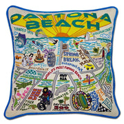 Quirks! Pillows Daytona Beach Hand-Embroidered Pillow