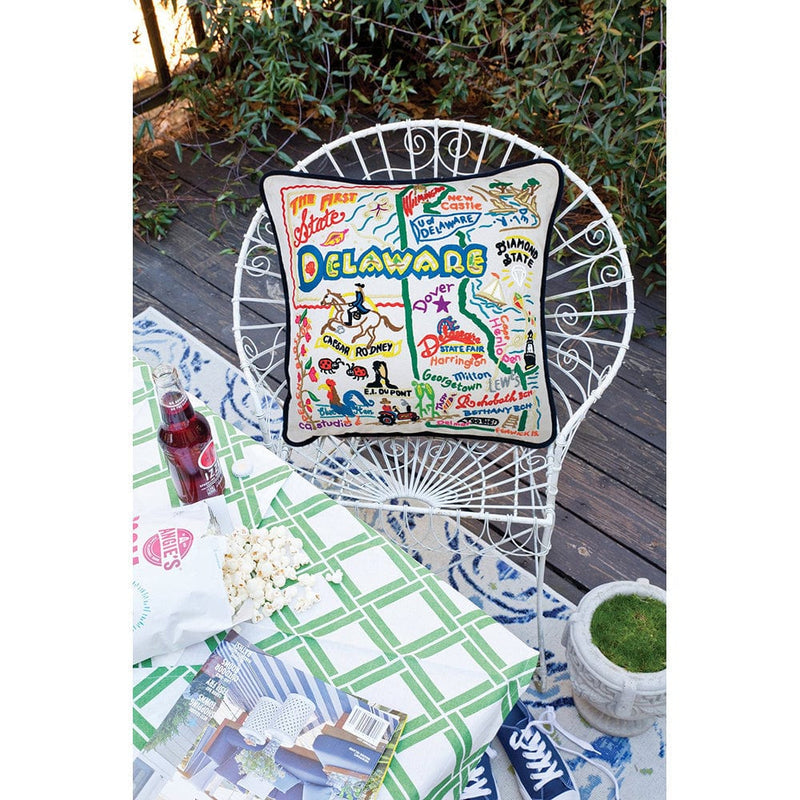 Quirks! Pillows Delaware Hand-Embroidered Pillow